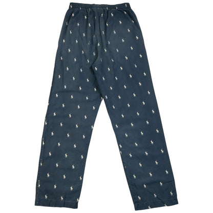 Vintage 2000s Polo Ralph Lauren Monogram Pyjama Bottoms Size S | Small, Navy