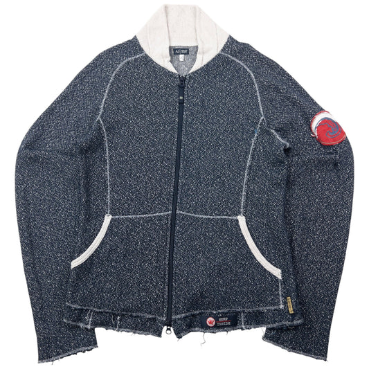 Vintage 2000s Armani Jeans Zip Up Hemp Jumper Womnes Size L