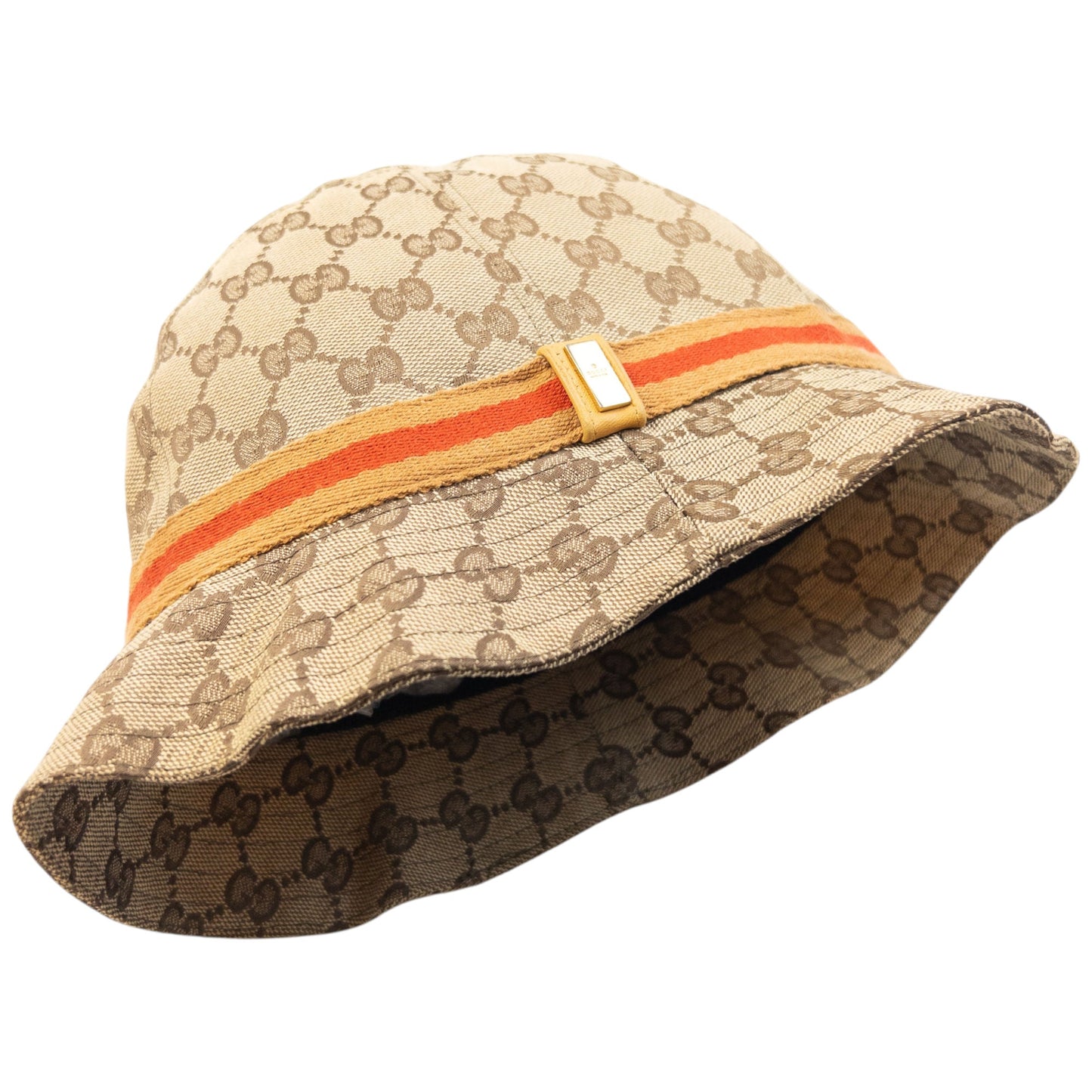 Vintage 2000s Gucci Monogram Bucket Hat Size M | O/S, Beige