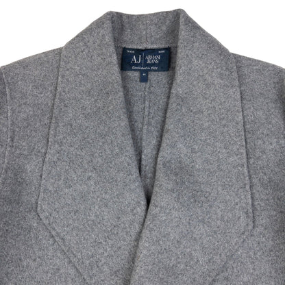 Vintage Armani Jeans Longline Wool Wrap Jacket Size M