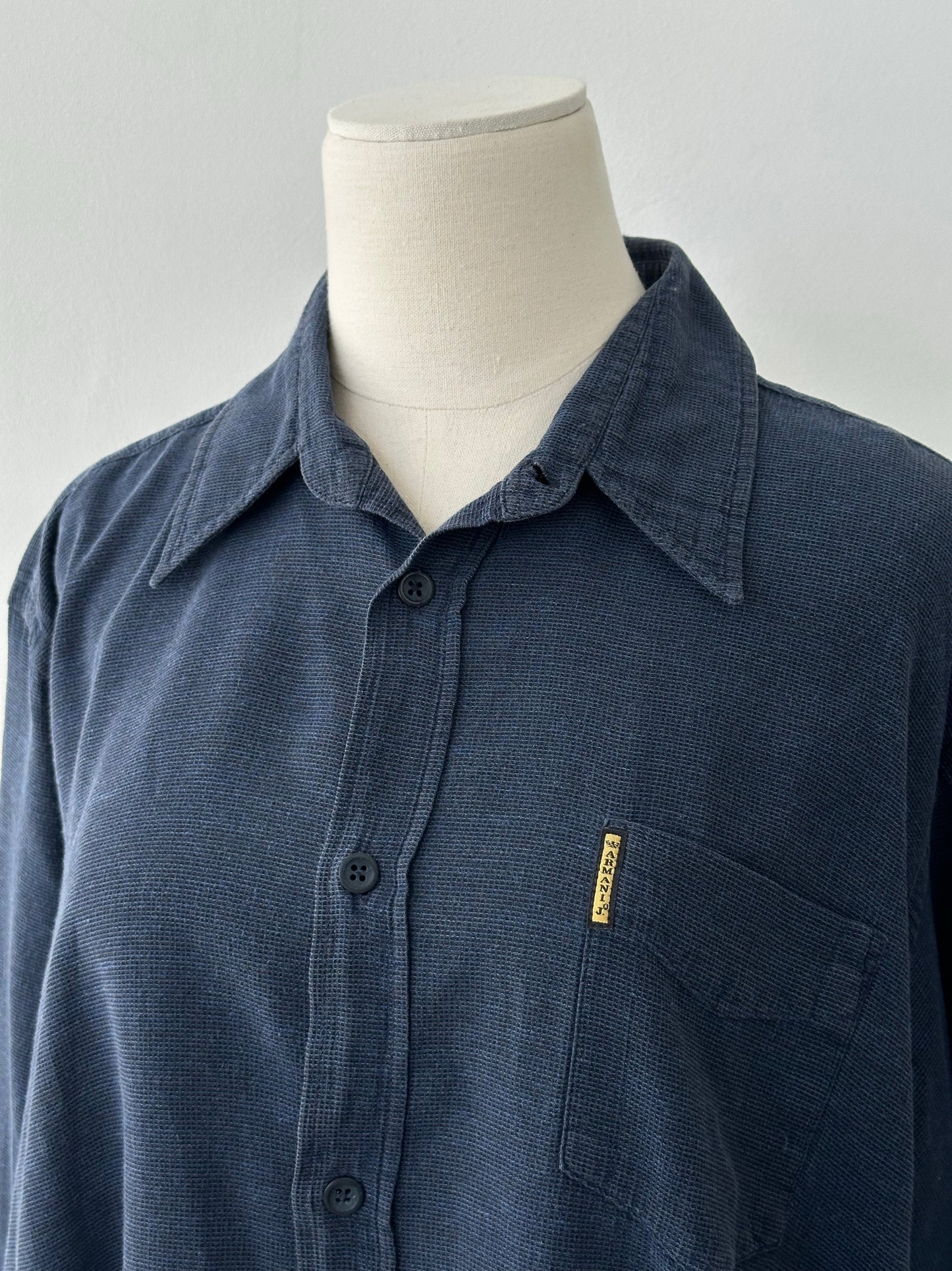 Armani Jeans 1990s Pure Cotton Woven Shirt - L