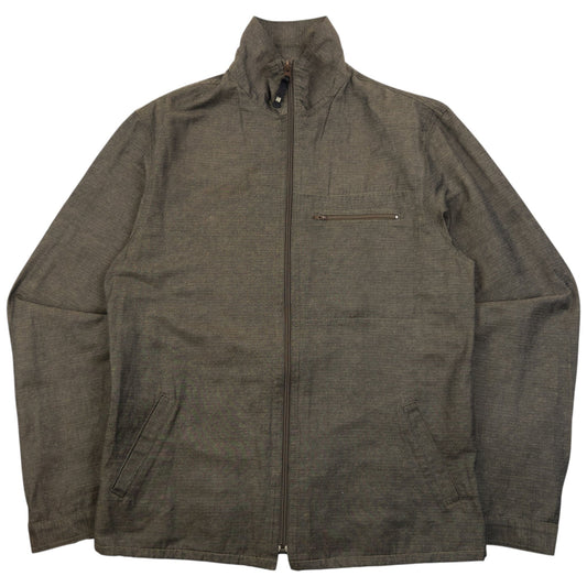 Vintage 2000s Armani Jeans Hemp Zip Up Jacket Size M | Medium, Brown