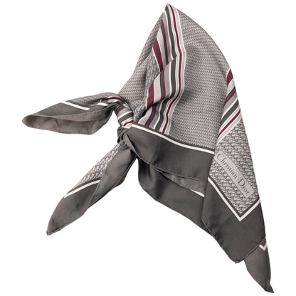 Vintage Dior Monogram Stripe Silk Scarf