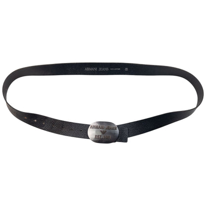 Vintage 2000s Armani Jeans Leather Belt Size XL | XL, Black