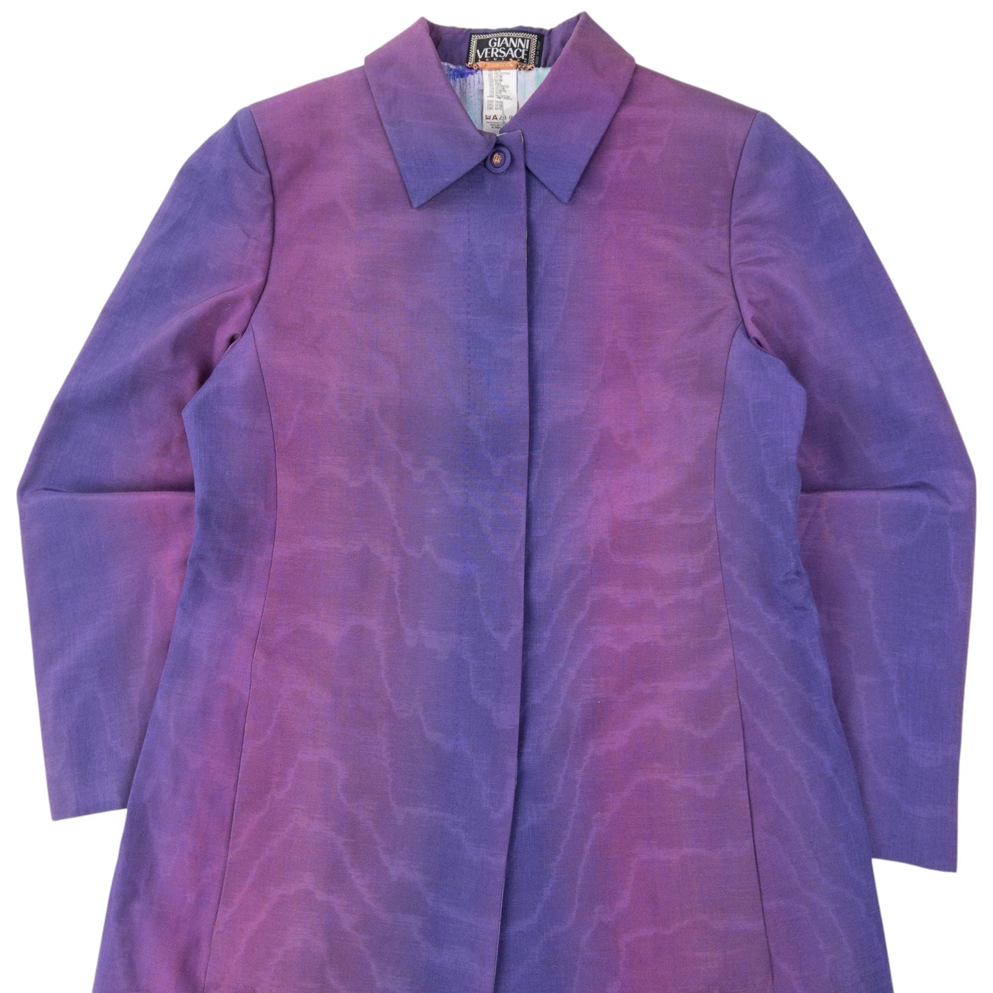 Vintage 90s Gianni Versace Couture Trench Jacket Womens Size L | Large, Purple