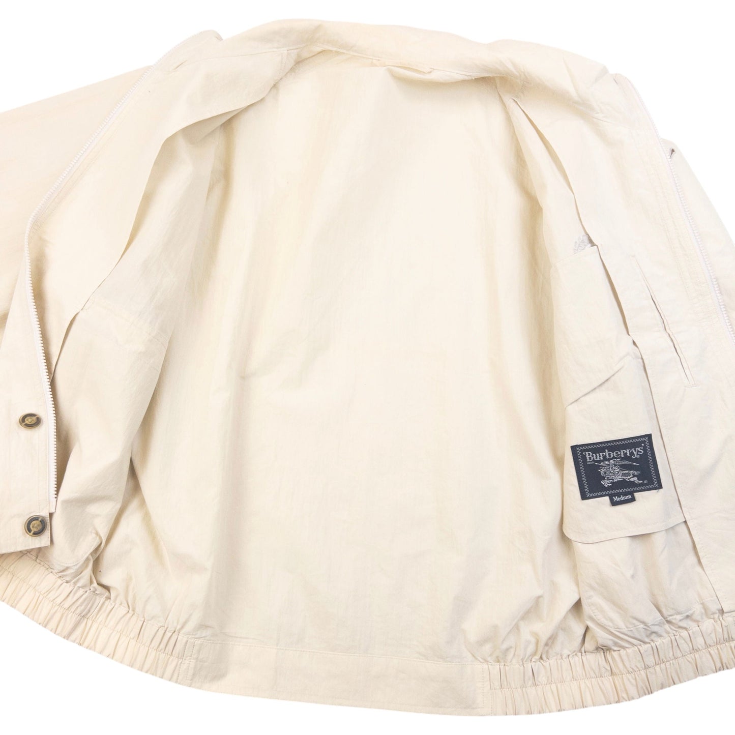 Vintage 90s Burberry Lightweight Zip Up Jacket Size S | Small, Cream