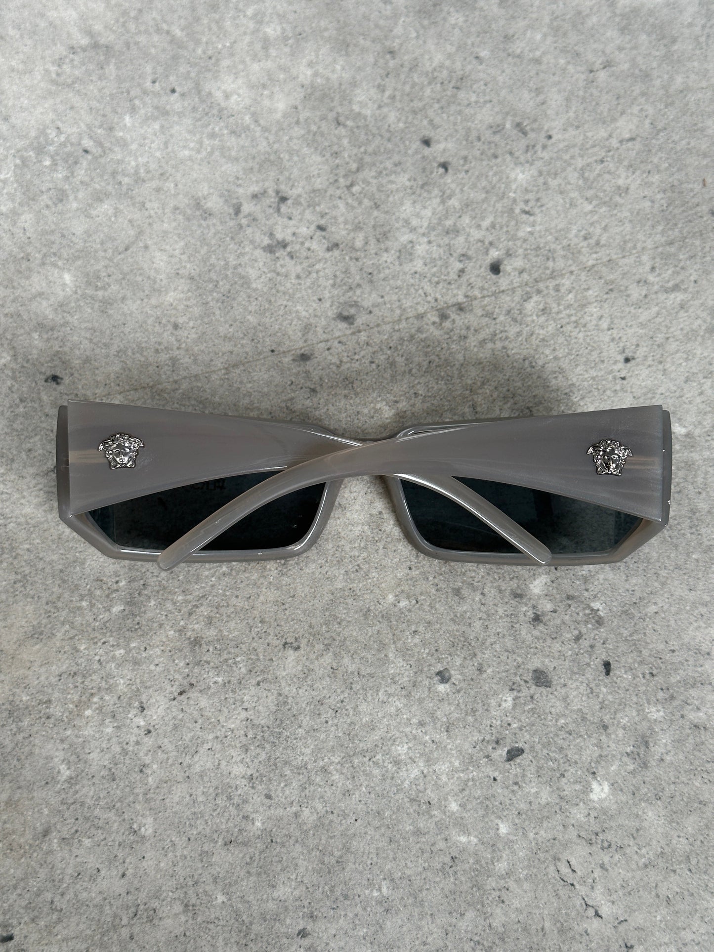 Versace 2000s Recangular Medusa Logo Sunglasses
