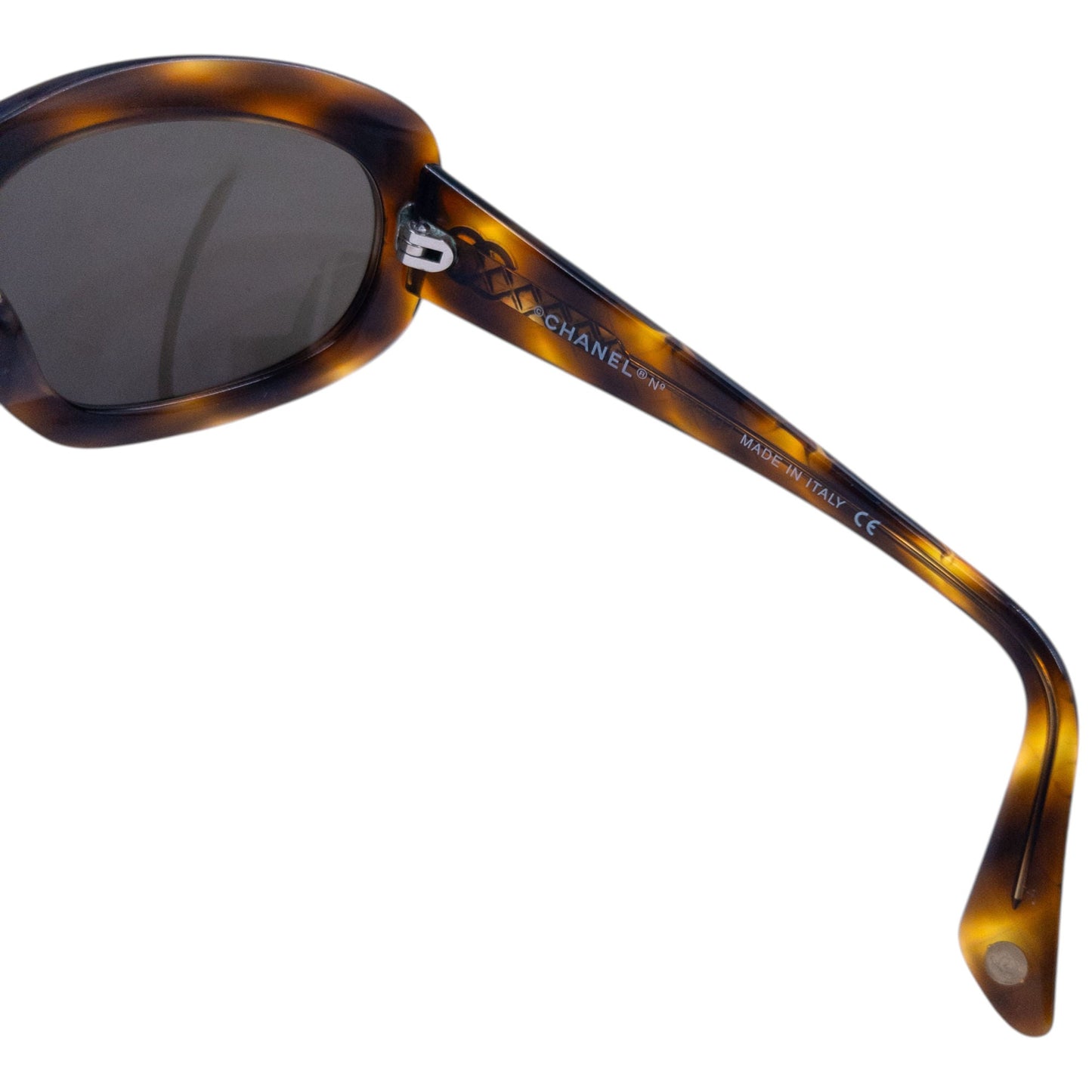 Vintage 2000s Chanel Embossed Tortoise Shell Sunglasses | O/S, Brown