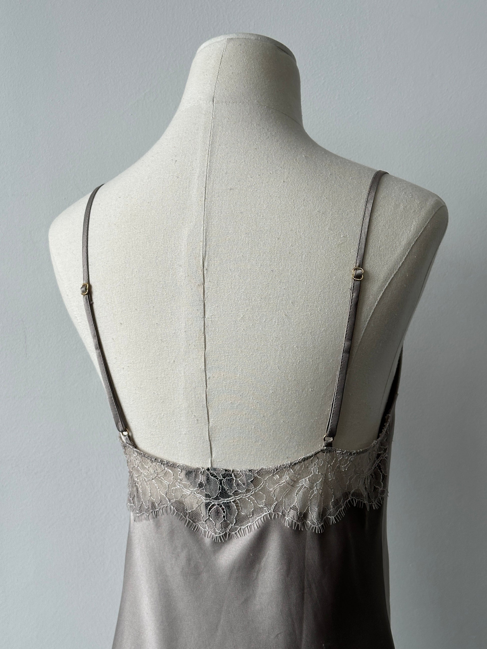 Victoria's Secret 2000s Satin Lace Mini Slip Dress - S