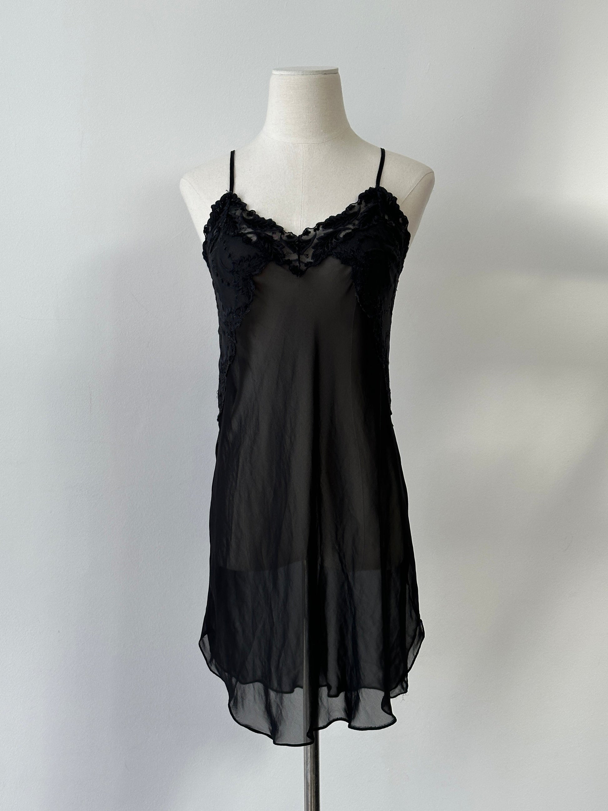 Vintage 2000s Sheer Mini Slip Dress - S-M