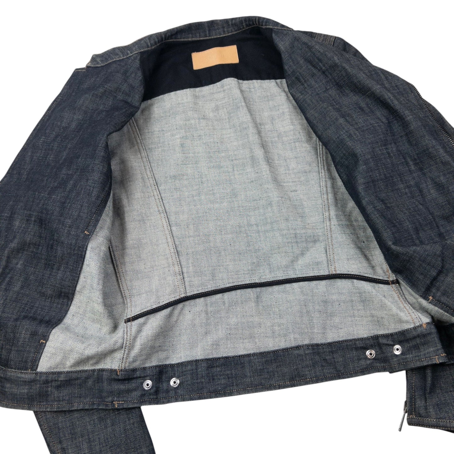 Vintage 2002 Gucci By Tom Ford Runway Asymmetrical Denim Jacket Size S | Small, Grey