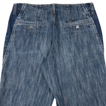 Vintage 90s Plantation By Issey Miyake Contrast Denim Jeans Size W29 | W29, Blue