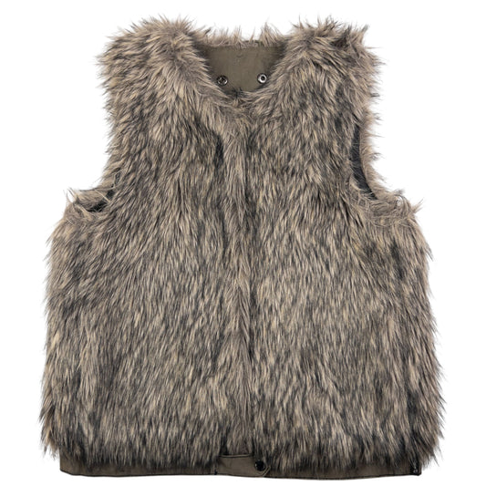 Vintage Armani Jeans Fur Gilet Womens Size S