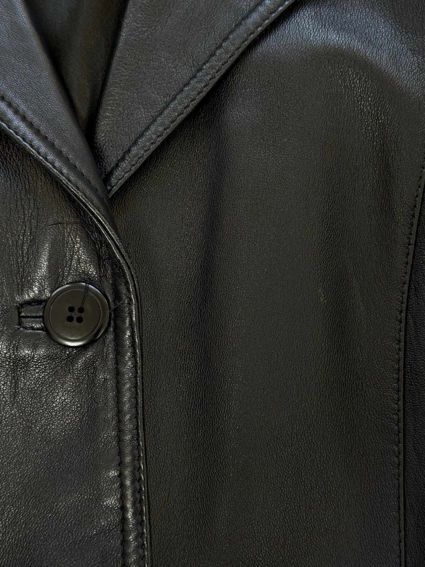 Vintage 1990s Leather Fitted Leather Jacket - S