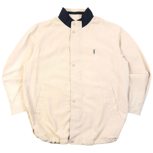 Vintage 90s YSL Yves Saint Laurent Zip Up Jacket Size L | Large, Cream