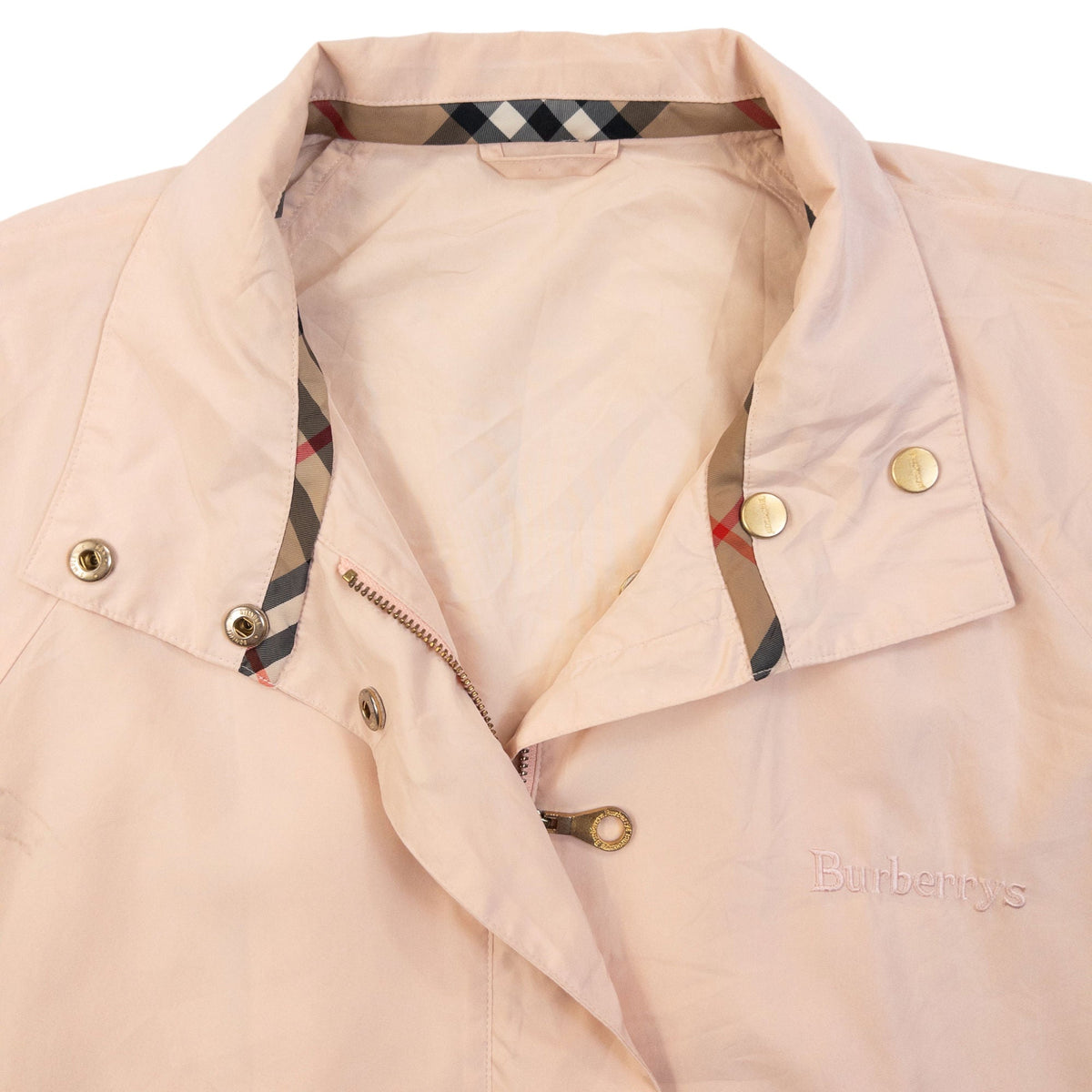 Vintage 90s Burberry Lightweight Zip Up Jacket Womens Size M | Medium, Pink