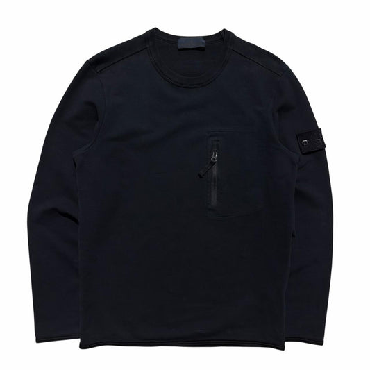 Stone Island Navy Ghost Pullover Crewneck | Medium, Navy