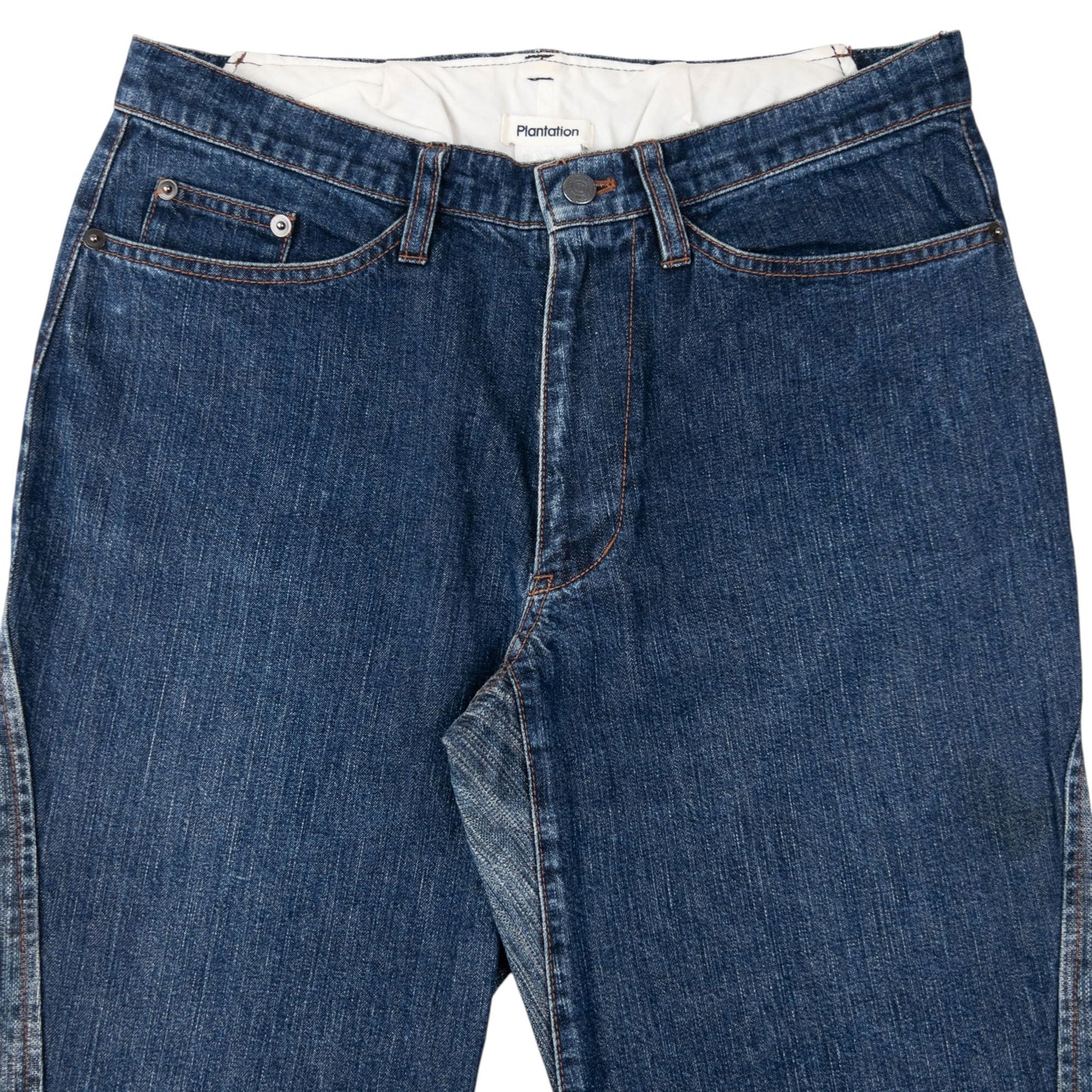 Vintage 90s Plantation By Issey Miyake Contrast Denim Jeans Size W29 | W29, Blue