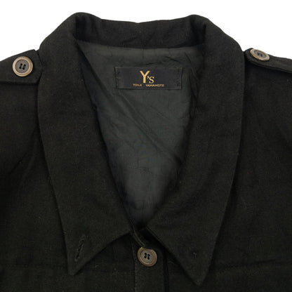 Vintage 2000s Yohji Yamamoto Half Button Longline Jacket Womens Size XL | XL, Black