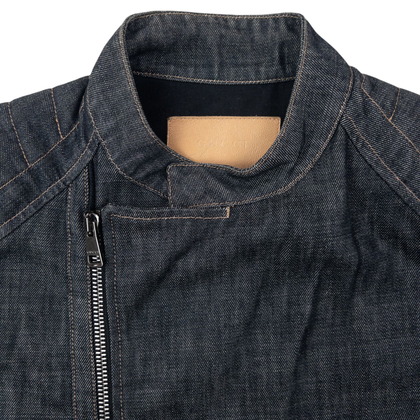 Vintage 2002 Gucci By Tom Ford Runway Asymmetrical Denim Jacket Size S | Small, Grey