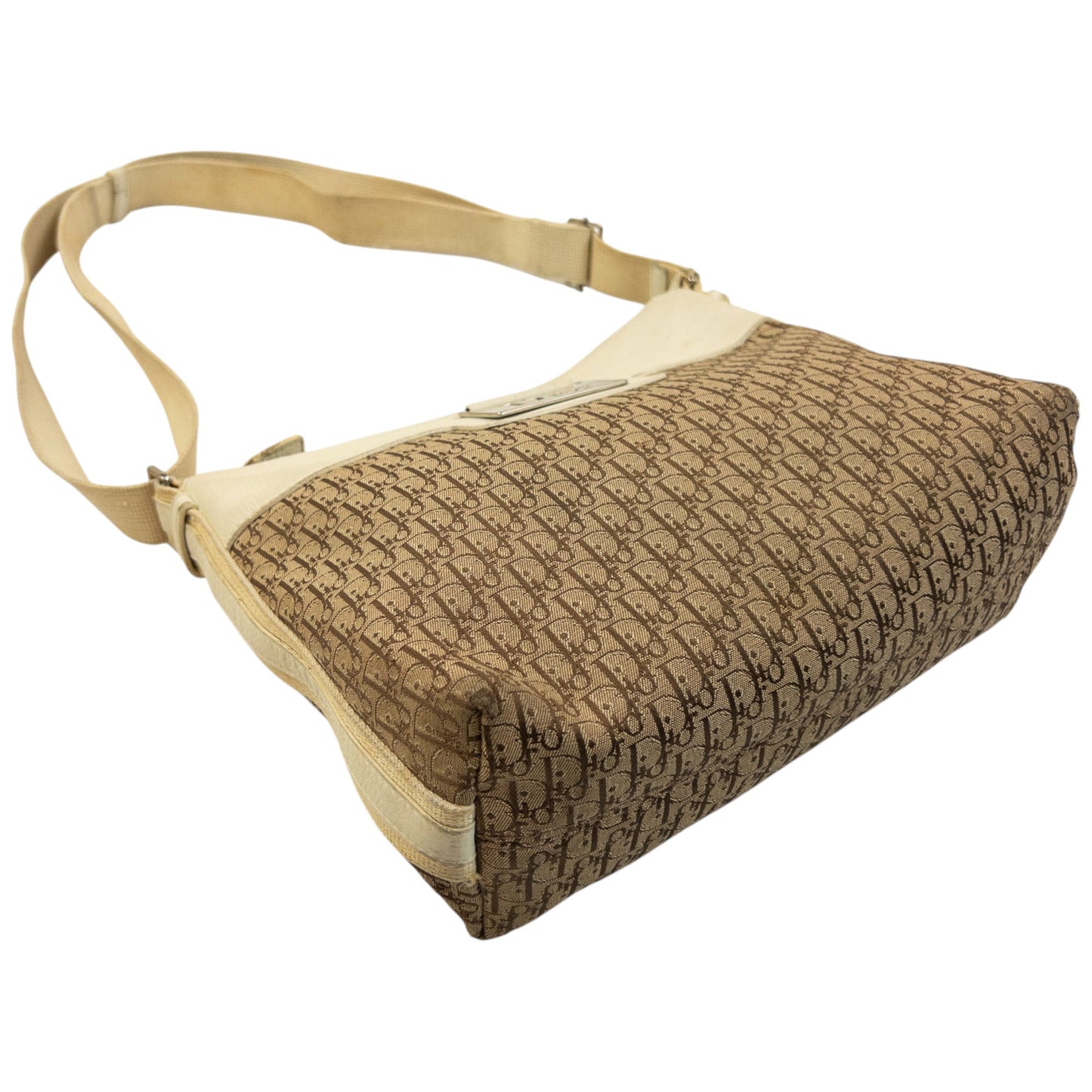 Vintage 2000s Dior Monogram Crossbody Bag | O/S, Beige