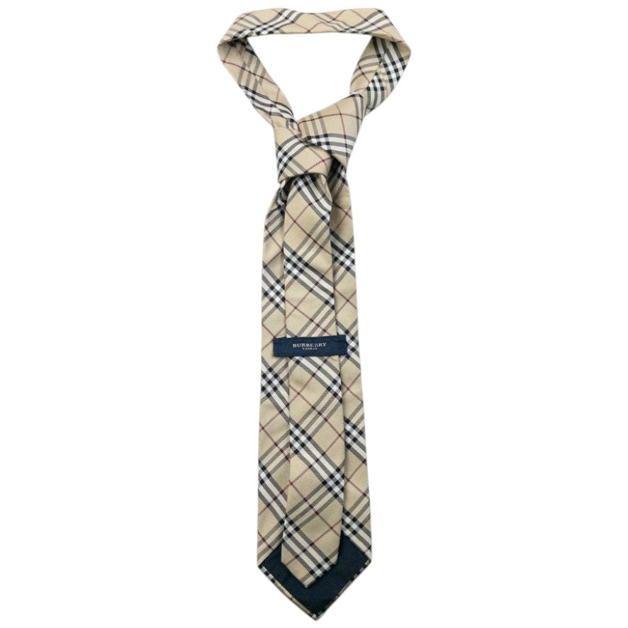 Vintage 2000s Burberry Nova Check Silk Tie | O/S, Beige