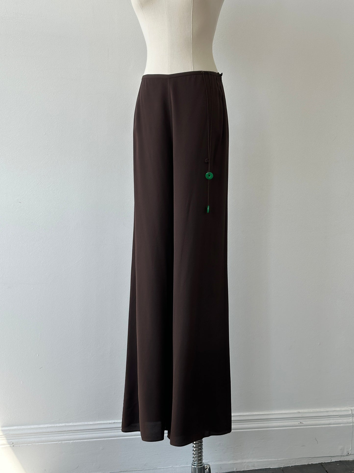 Vintage 2000s Pure Silk Wide Leg Trousers - W28