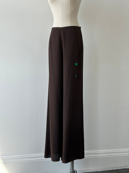 Vintage 2000s Pure Silk Wide Leg Trousers - W28