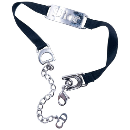 Vintage 2000s Dior By John Galliano Ribbon Bracelet | O/S, Black