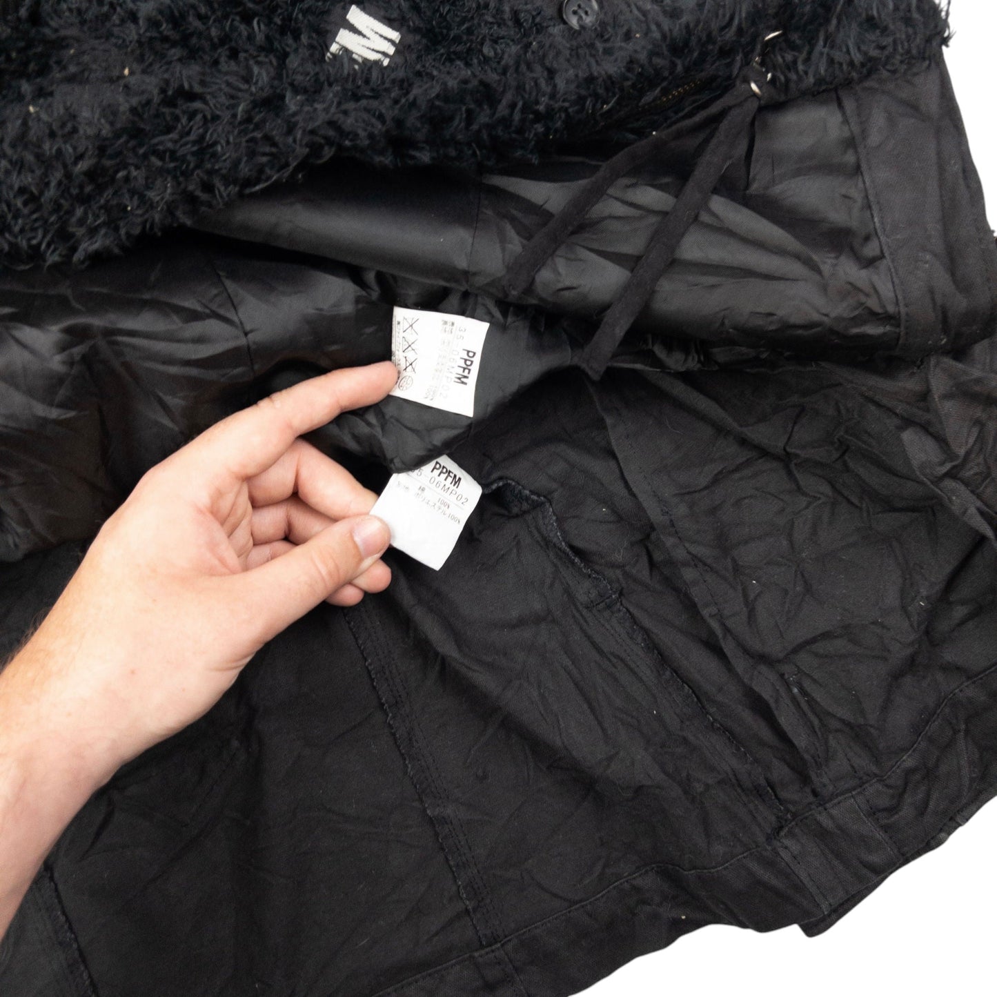 Vintage PPFM Fur Lined Zip Up Belted Jacket Womens Size M