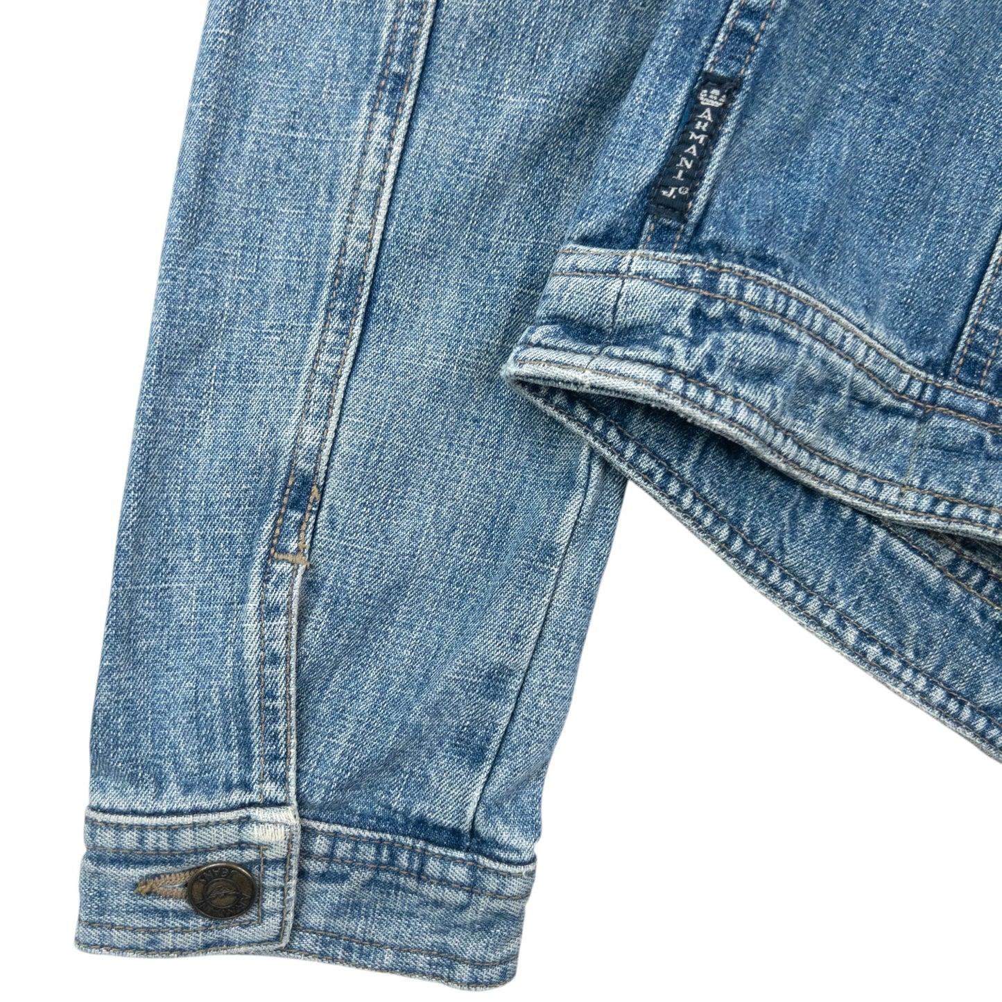 Vintage 2000s Armani Jeans Button Up Denim Jacket Womens Size M | Medium, Blue