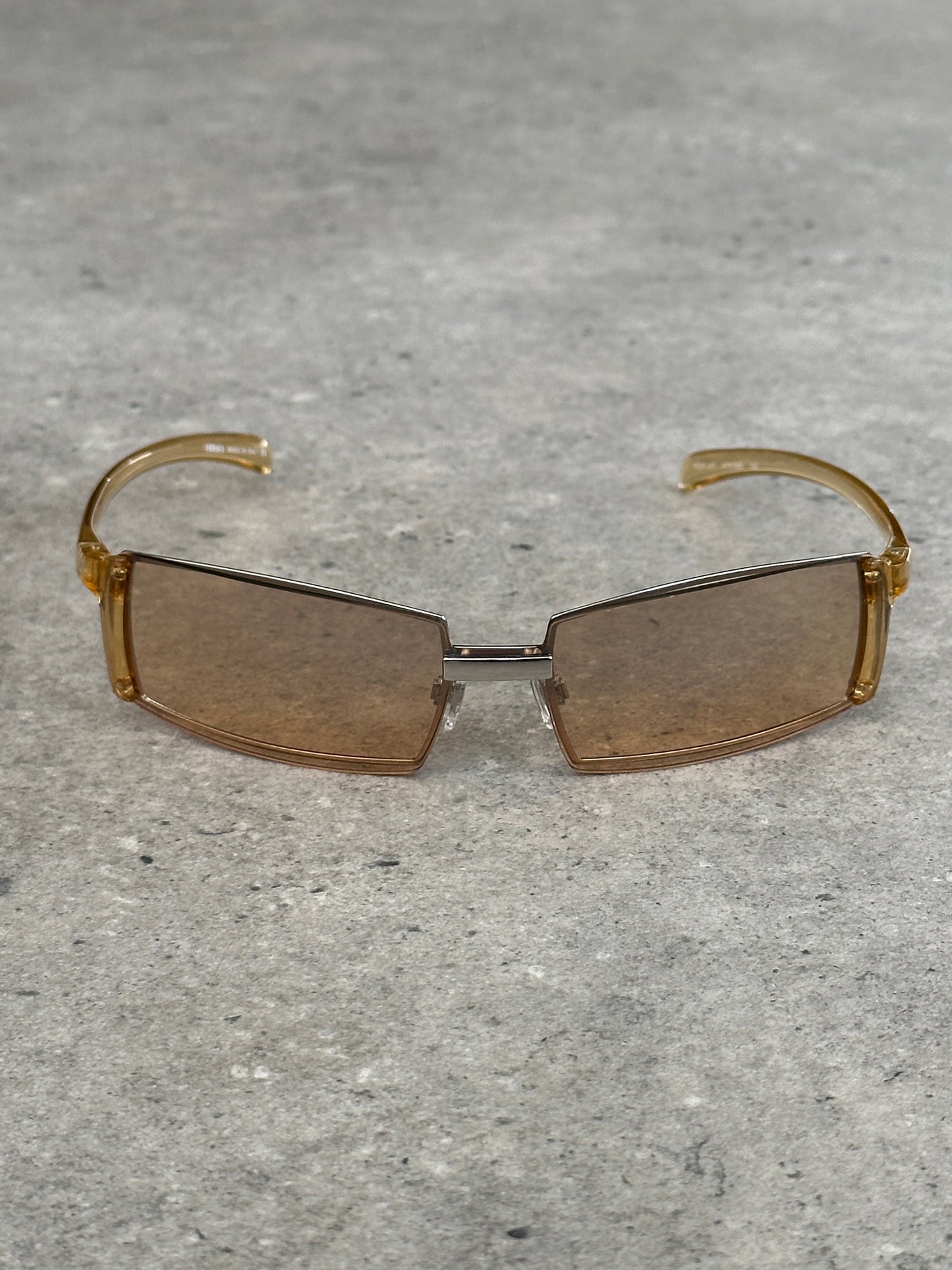 Versace Versus 1990s Rimless Rectangular Logo Sunglasses