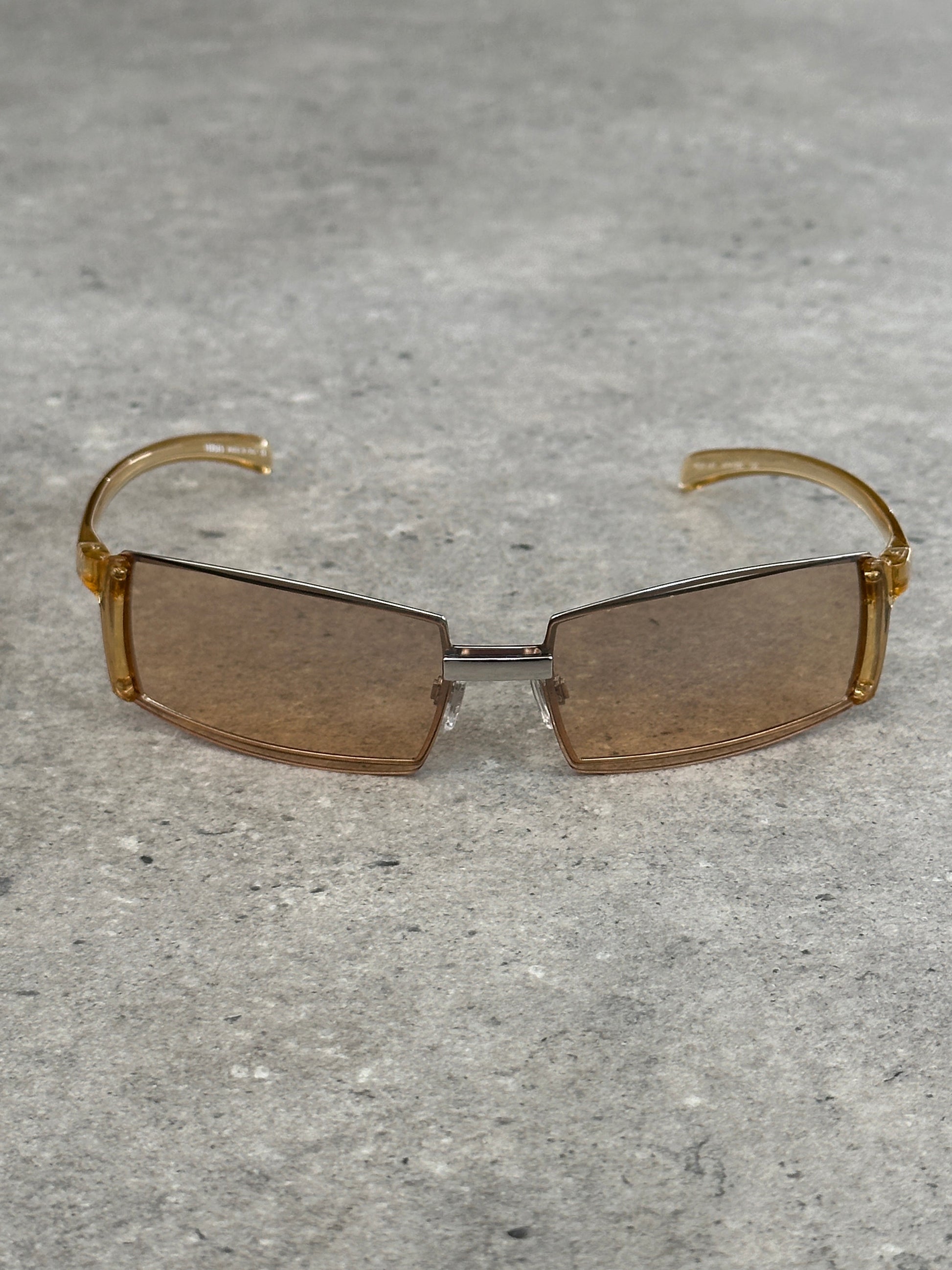 Versace Versus 1990s Rimless Rectangular Logo Sunglasses
