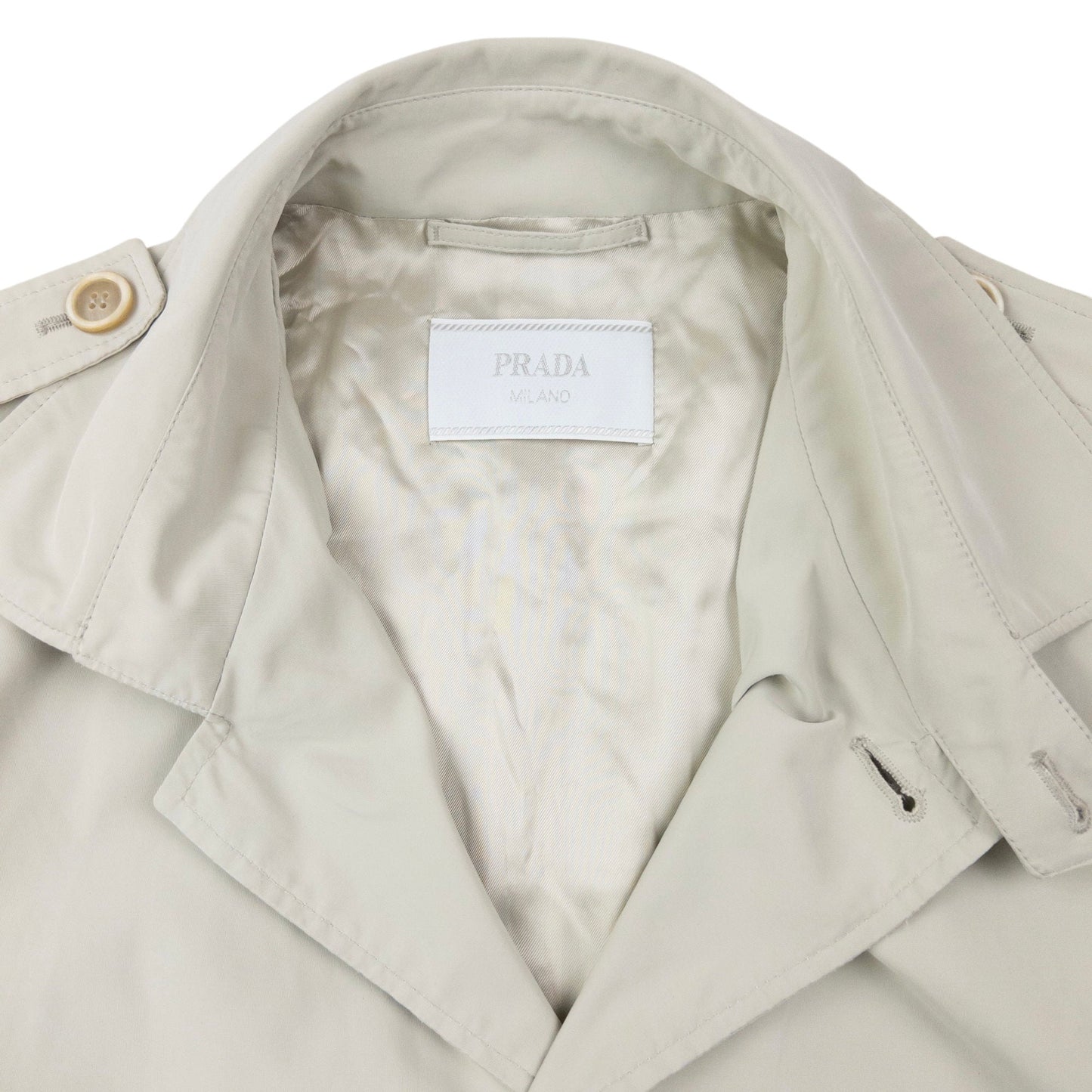 Vintage 2008 Prada Belt Waist Trench Jacket Size M | Medium, Cream