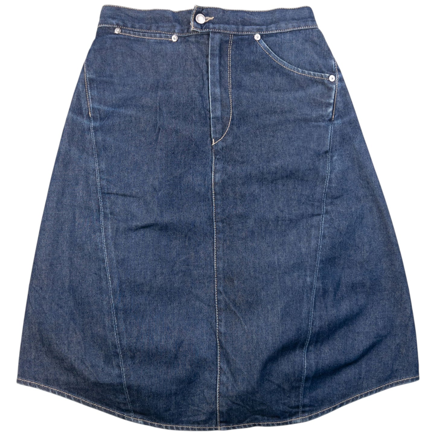 Vintage 2000s Levi's Pleated Back Denim Skirt Womens Size W26 | W26, Blue