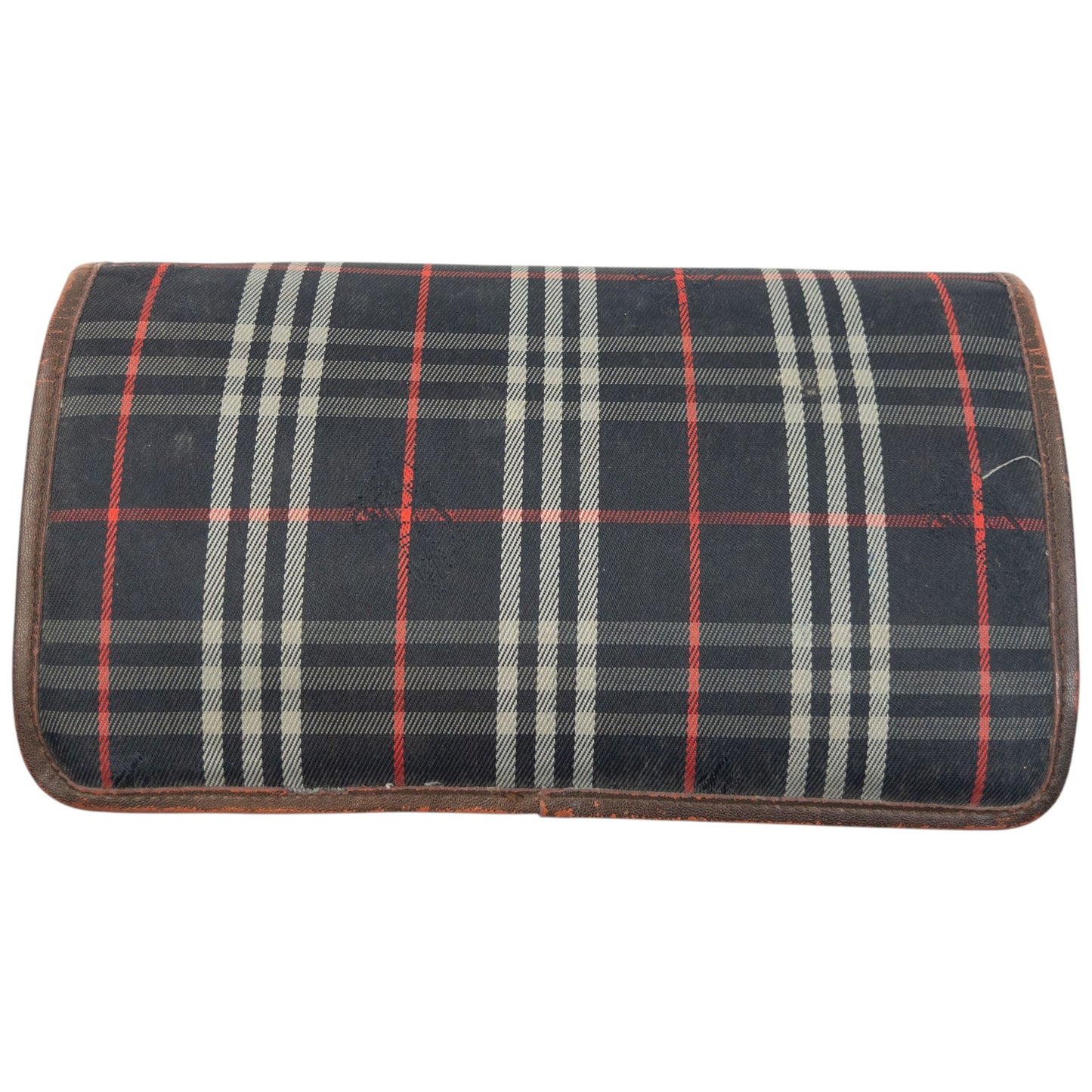 Vintage 90s Burberry Nova Check Clutch Bag | O/S, Navy, Red, White