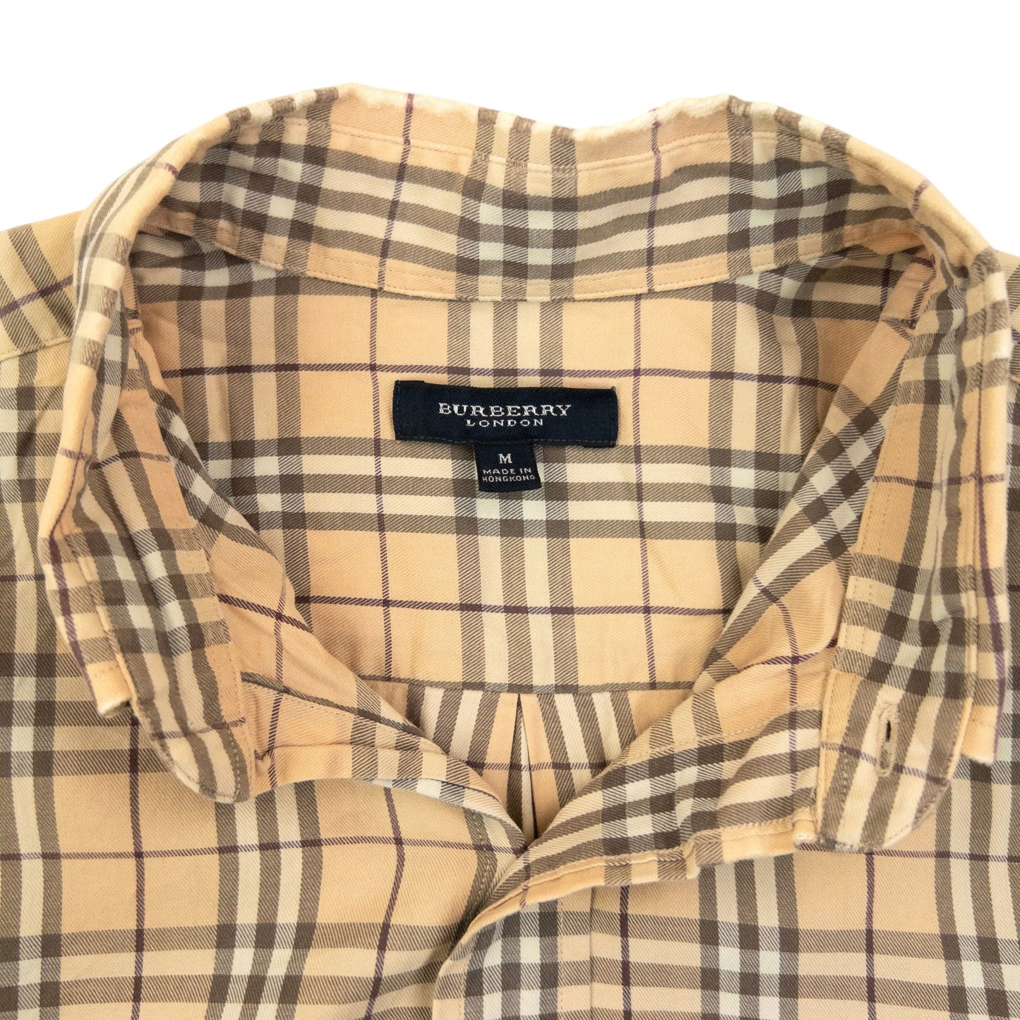 Vintage 2000s Burberry Nova Check Long Sleeve Button Up Shirt Size M | Medium, Beige