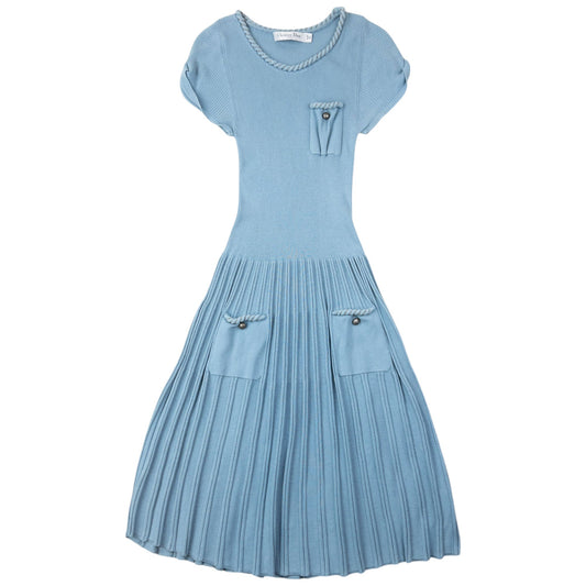 Vintage Dior Ribbed T Shirt Dress Womens Size M | Medium, Blue
