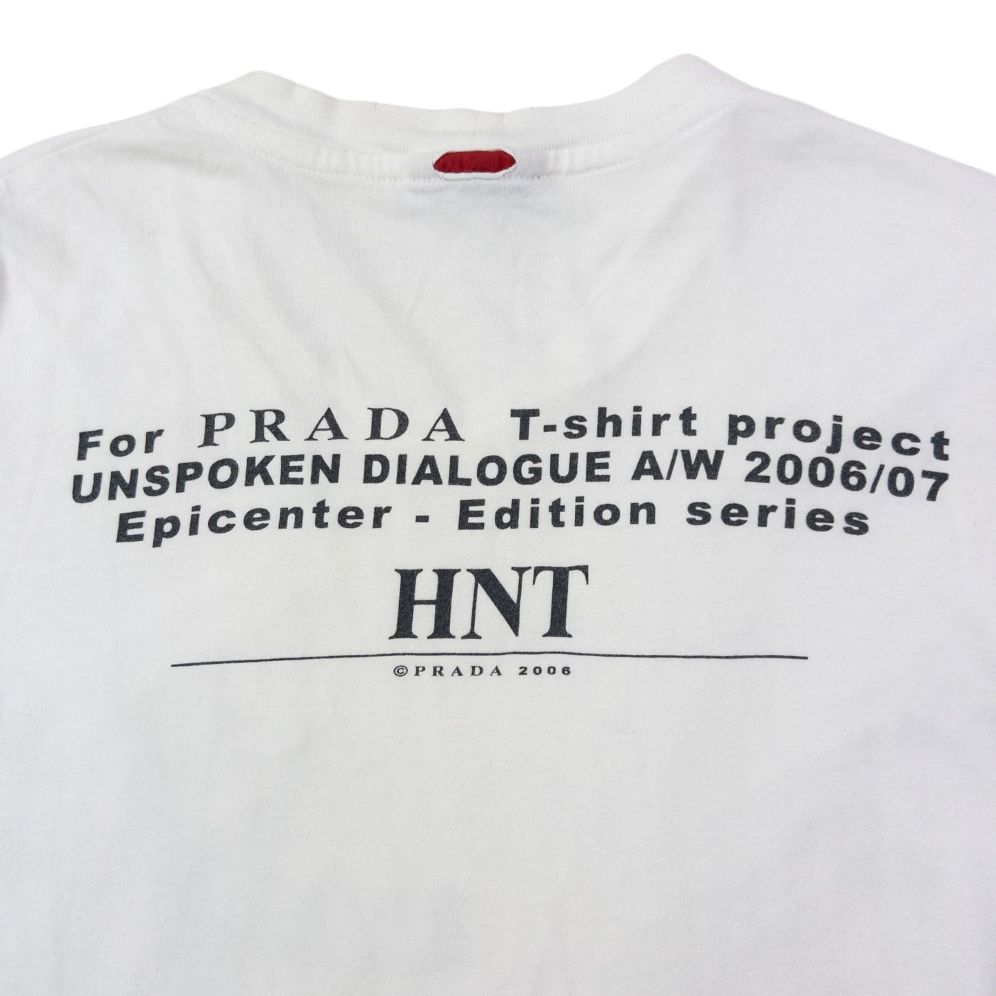 Vintage Prada 2006/07 Unspoken Dialogue Epicenter Project Graphic T Shirt Womens Size M | Medium, White