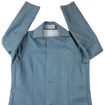 Vintage 2000s Issey Miyake Laser-Cut Texture Jacket Womens Size L | Large, Blue