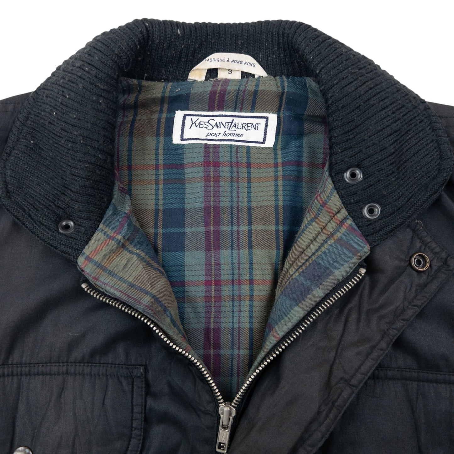 Vintage 80s YSL Yves Saint Laurent Bomber Jacket Size L | Large, Black