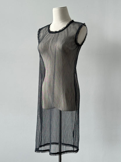 Vintage 2000s Sheer Sleeveless Midi Dress - S-M