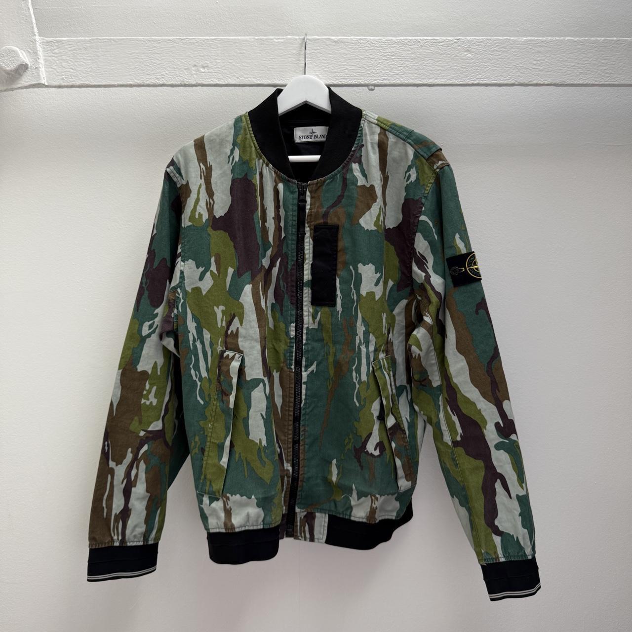 Stone Island Flowing Camo Bomber Jacket (L) | Large, Camo
