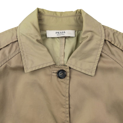 Vintage 2000s Prada Belt Waist Trench Jacket Womens Size M | Medium, Beige