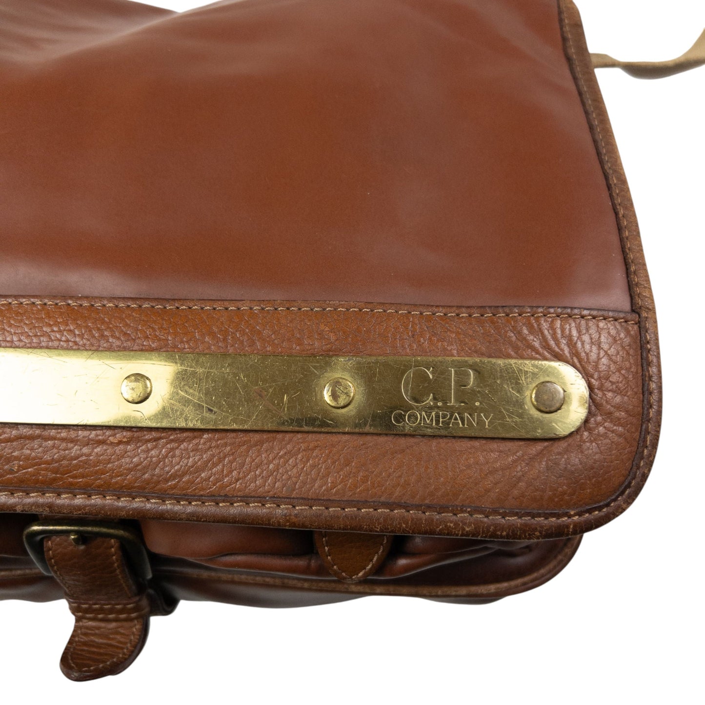 Vintage CP Company Leather Messenger Crossbody Bag