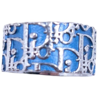 Vintage 2000s Dior By John Galliano Monogram Number Ring | O/S, Blue