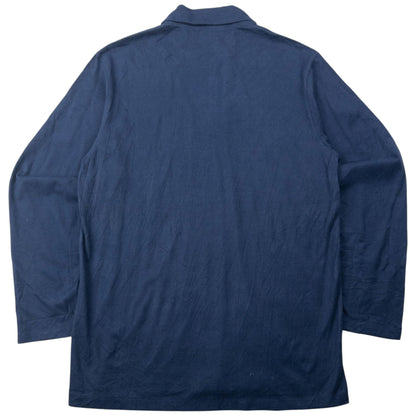 Vintage 90s Yohji Yamamoto Long Sleeve Polo Shirt Size M | Medium, Navy