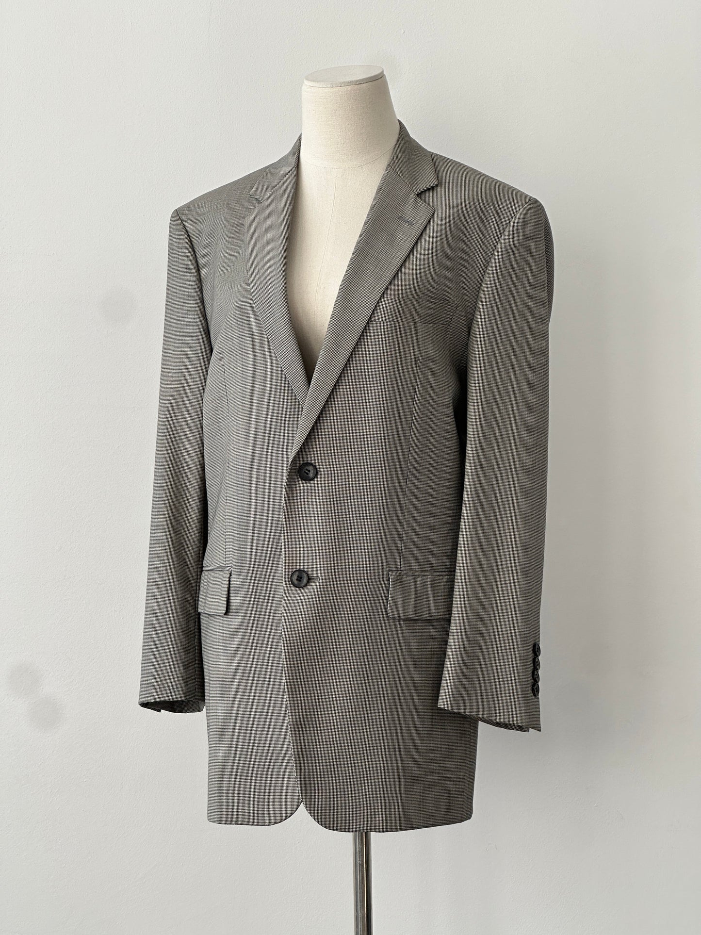 Loro Piana x Theory 2000s Pure Wool Micro Houndstooth Blazer - M