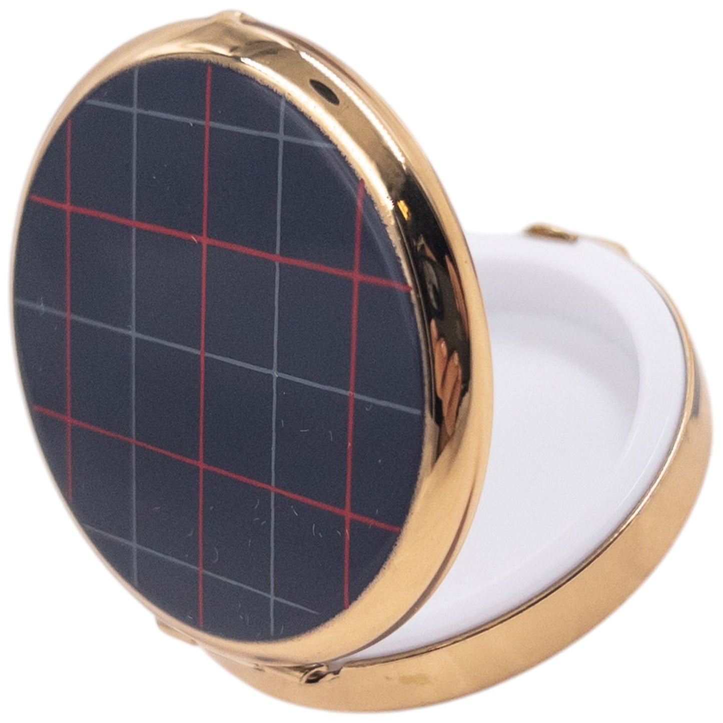 Vintage 90s Burberry Nova Check Compact Pill Box | O/S, Gold