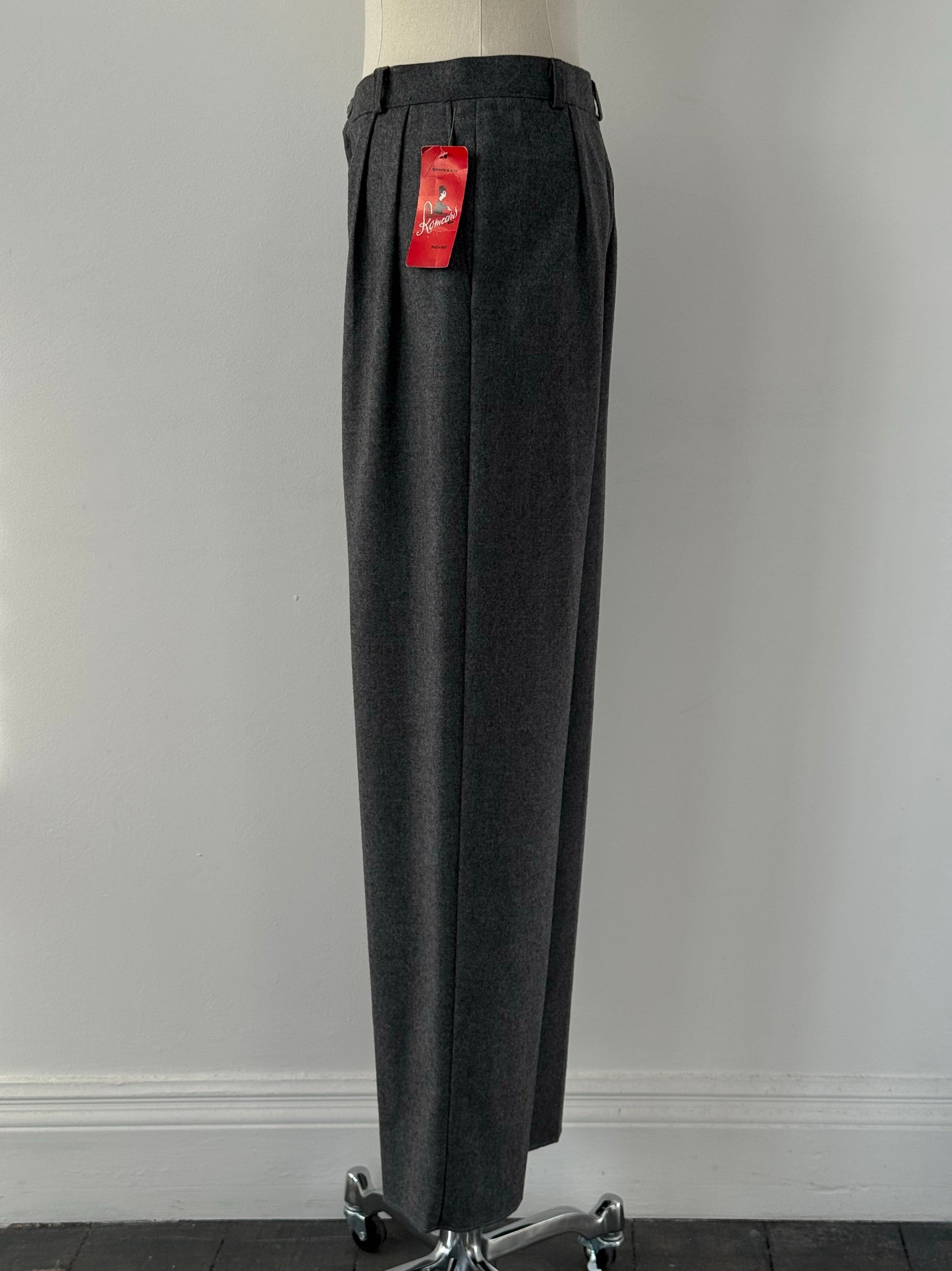 Italian Vintage 1980s Pure Wool Straight Leg Trousers - W26